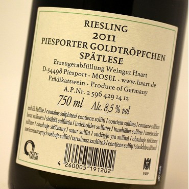 Haart Goldtröpfchen Riesling Spätlese 2011