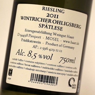 Haart Ohligsberger Riesling Spätlese 2011