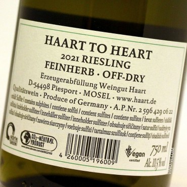 Haart to Heart 2021 Riesling Feinherb